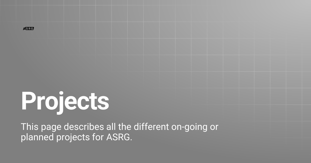 Projects | ASRG Wiki